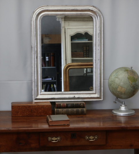 Small Louis Philippe Silver Mirror